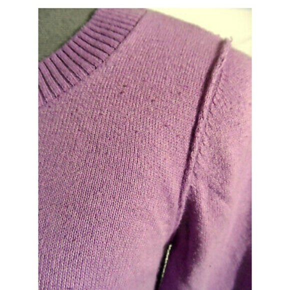 INC Sweater Top XS Lilac Purple reverse seams hi-lo hem Ribbed knit - Picture 5 of 6